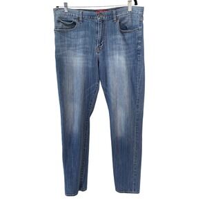 Lucky Brand Authentic Skinny Athletic Jeans Men 38 34 Dark Wash Blue Denim *READ